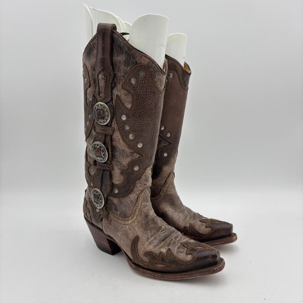 Corral Ornate Concho Boots Studs Women's 5 Western Cowboy